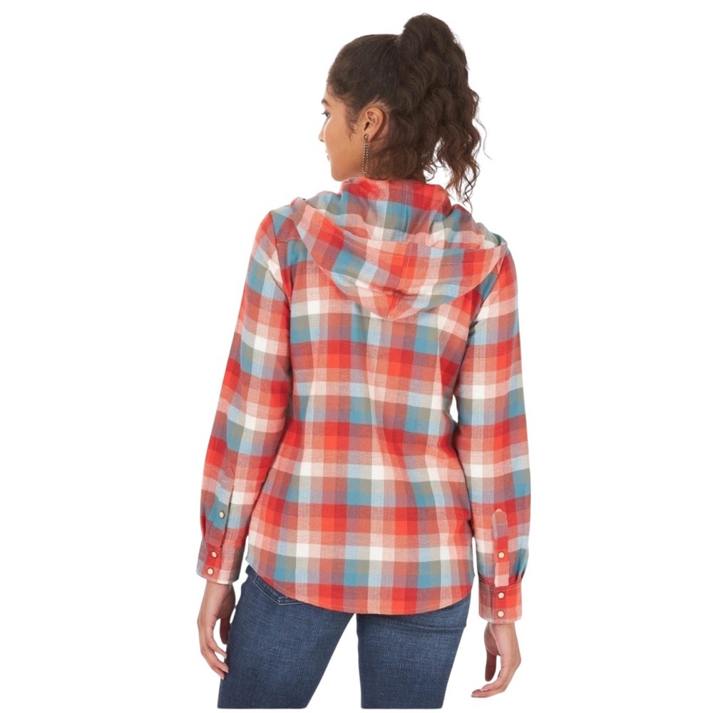 Wrangler Retro•Plaid Snap Front Long Sleeve Hoodie